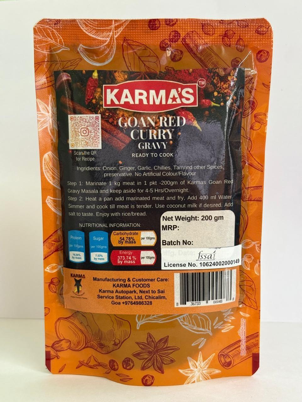 KARMA\'S Goan Red Curry Masala paste(pack Of2)