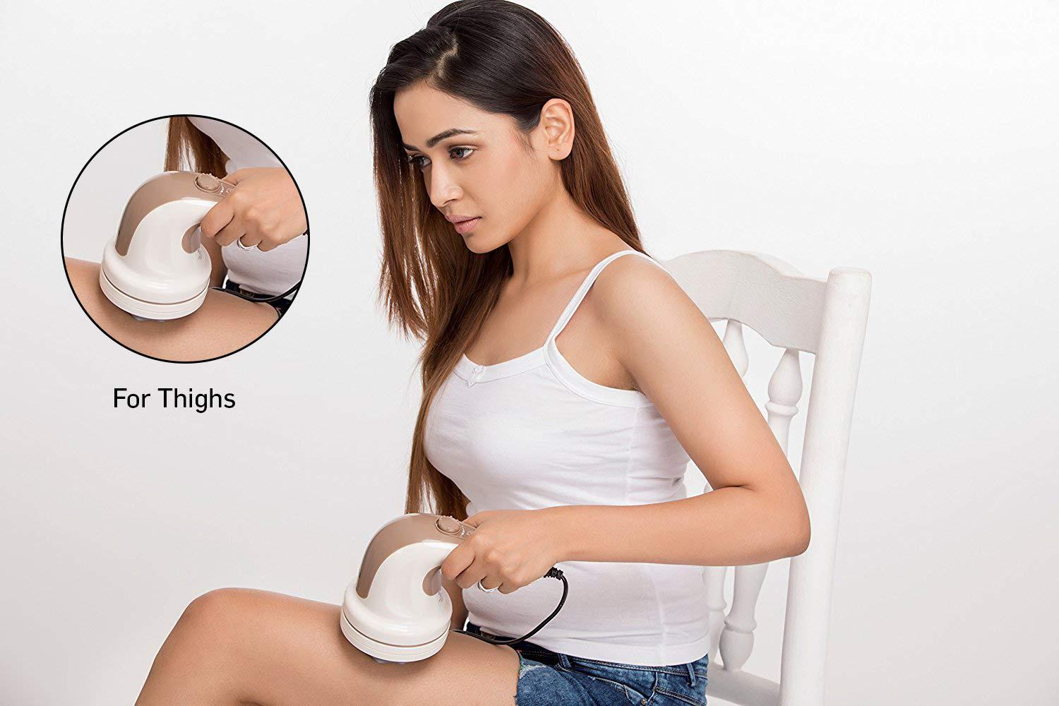 Lifelong Lifelong LLM126 Electric Portable Face Cleanser and Massager Brush with 4 Brush Heads & LLM27 Electric Handheld Full Body Massager (Brown)