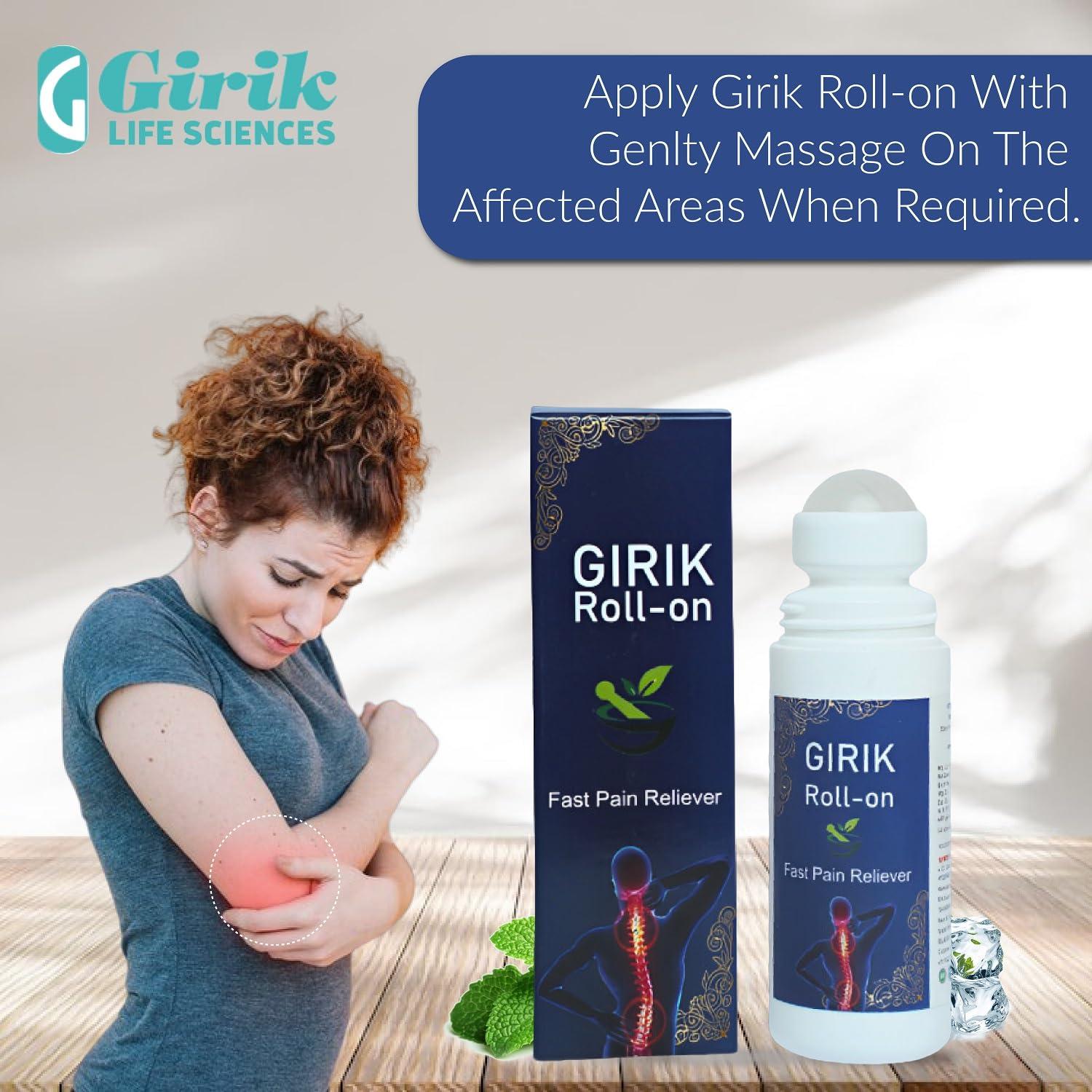 SANDY LIFESCIENCES PVT LTD Girik Roll On Fast Pain Reliever Reduce Joint & Muscle Pain Relief, Back, Knee, Shoulder, Ideal For All Joints Pain.