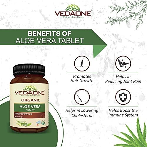 VEDAONE Vedaone Aloe Vera Tablets as Herbal Supplements - 100% Pure Organic Aloe Vera Extract 750mg 60 Tablets (Pack of 2)