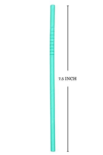 Wiies Straw 7 mm Pack of 50 Pcs Bend Paper Straw 7.5 inch Ecofriendly Straws Aqua Fancy Straws for Drinking Juice Party Straw Pack Paper Straws for Drinking Juice Disposable Paper Straw