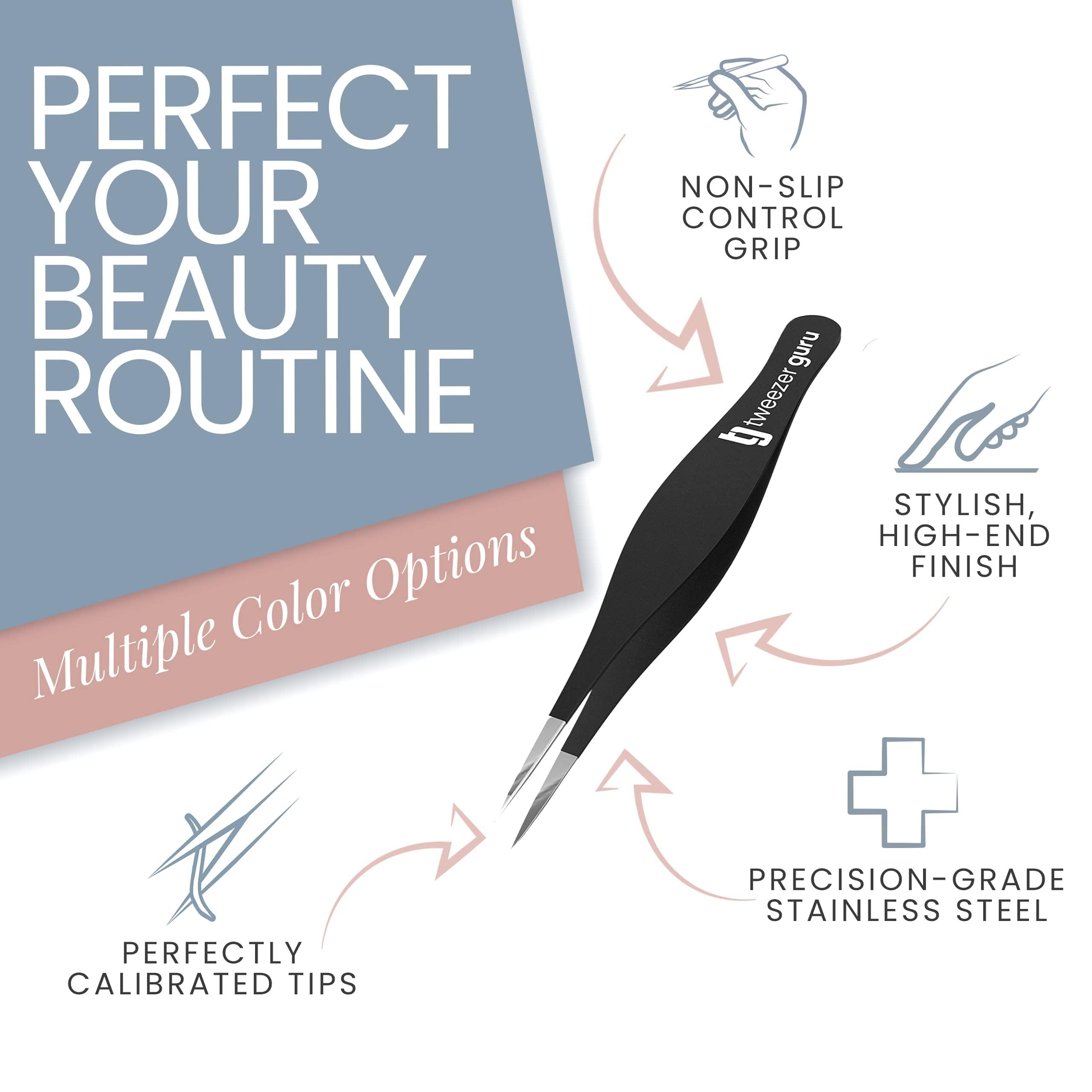 TWEEZER GURU Tweezer Guru Yellow: Tweezers For Ingrown Hair By Tweezerguru - Best Stainless Steel Professional Pointed Tweezer Precision Eyebrow And Splinter Removal Tweezers (Yellow)