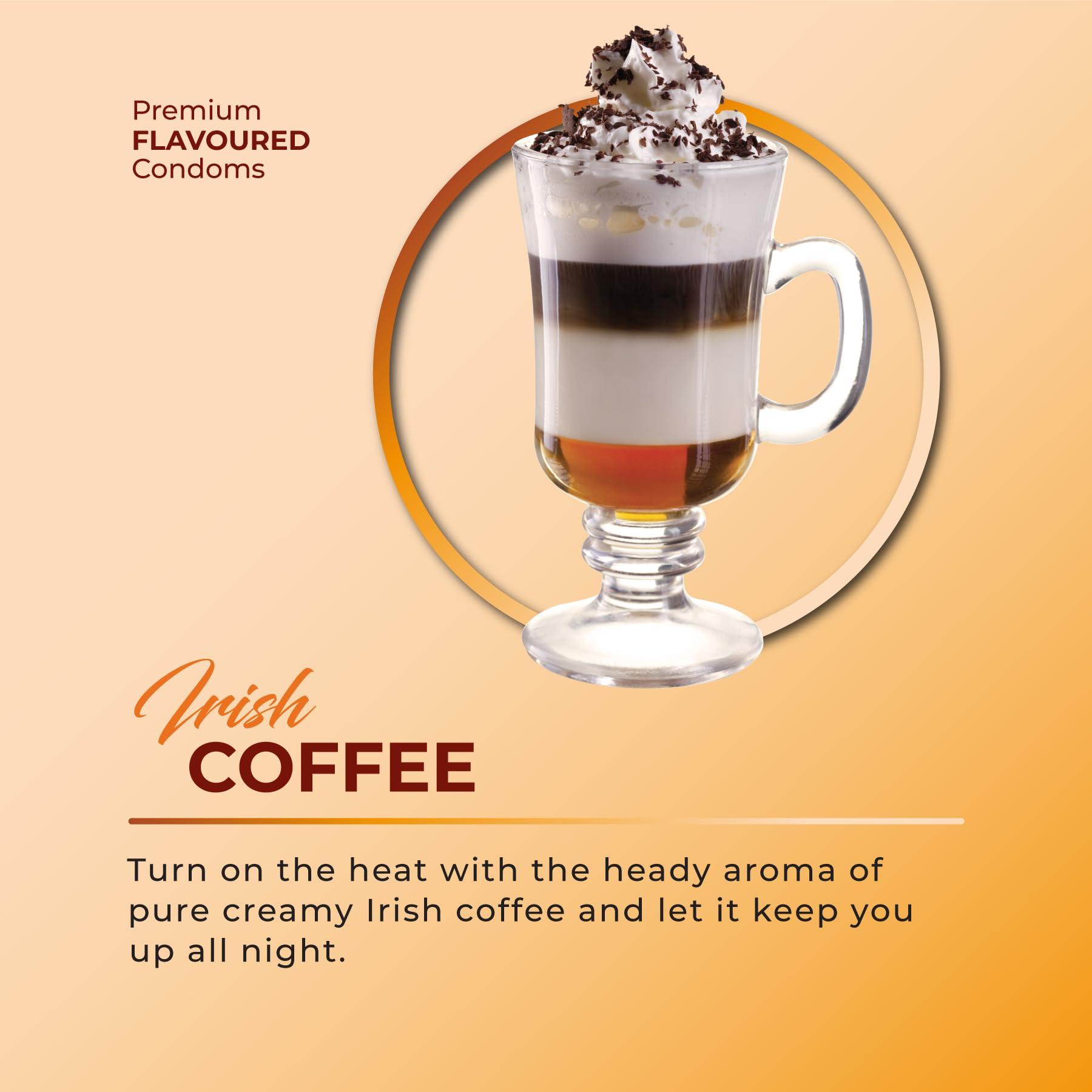 Skore Skore Irish Coffee Dessert adition Premium Flavoured | Condoms | 10 Count (Pack of 2)