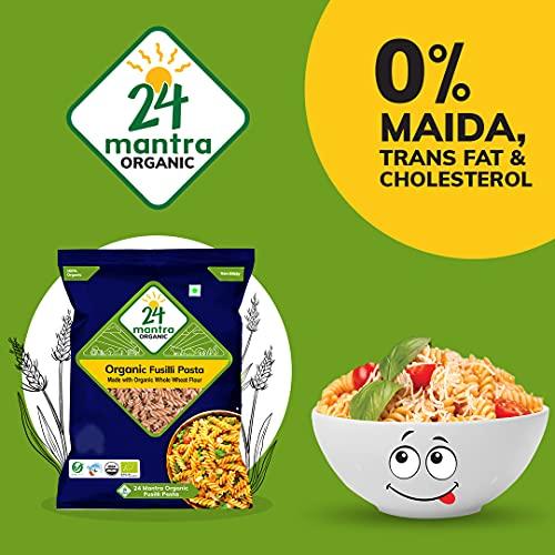 24 Mantra Organic 24 Mantra Organic Wholewheat Fusili Pasta, 0% Maida, 100% Wholewheat Pack of 2, 2 x 500 g