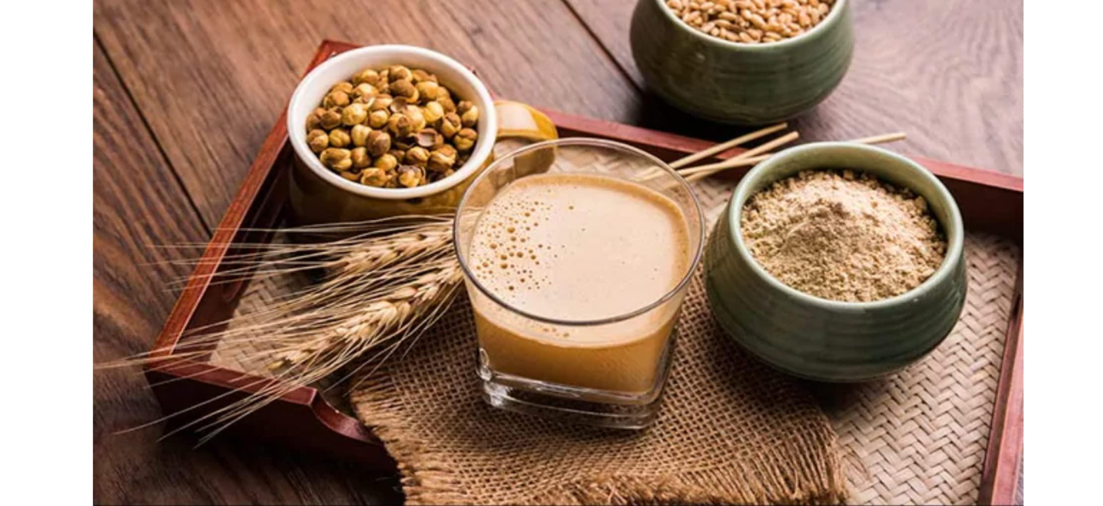 GHOTARAM GFP Desi Sattu Sattu Drink Powder/Organics Sattu Powder|Gluten Free Roasted Black Chana Flour/Natural Chana Sattu Atta with High Fiber|Healthy Roasted Chickpeas Flour-1440g(pac 6x 240g)