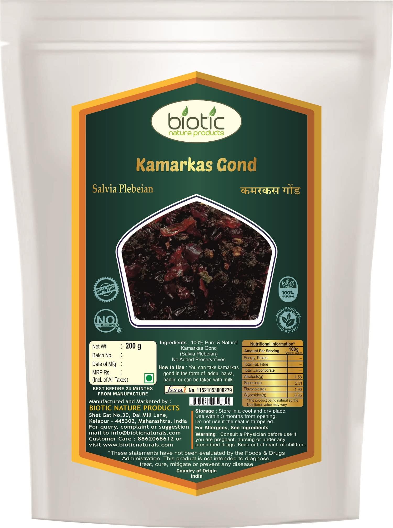 Biotic Biotic Natural Fresh Kamarkas Gondh-Palash Gondh-Kamar Kas Gondh-Kamarkash For Laddu-200Gm