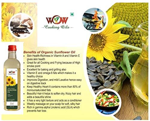 WOW Cooking Oils WOW Cooking Oils Organic Sun Flower Cooking Oil, 925 ml