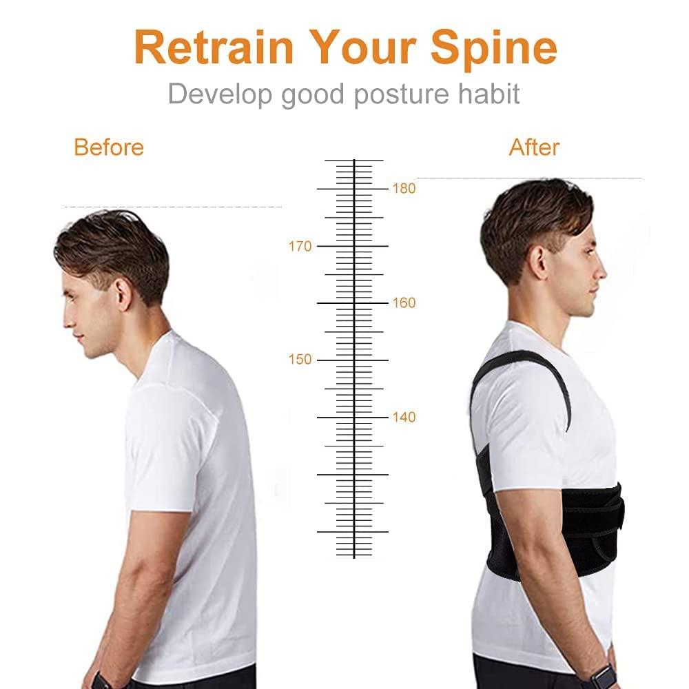 MORATER MORATER Neoprene_Blend Extreme Posture Corrector For Women&Men|Dual Metallic Plate At Back Brace Straightener Shoulder Upright Support Trainer For Body Correction&Neck Pain Relief-Free Size