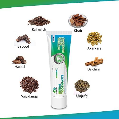 JAGAT Jagat Devsutra Dr. Recommended Ayurvedic HERBAL Fresh Mint Flavour Toothpaste Combo Pack Offer - 100% Natural Teeth Whitening Formula with No Fluoride & No Artificial Colours - Pack of 4 (100g X 4)