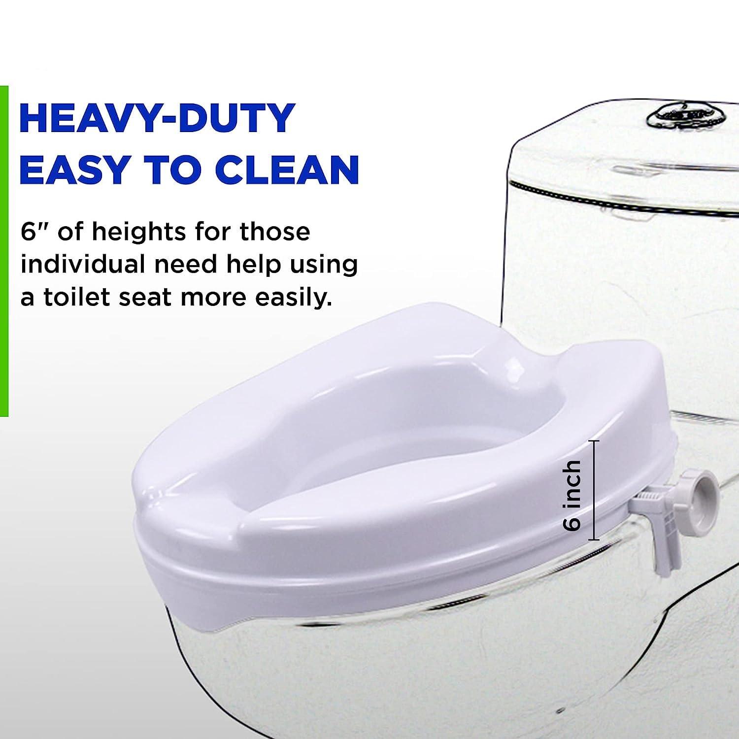 MCP Mcp Commode Seat Riser Without Lid Toilet Seat Height Raiser 6\" Elevator Extender 7060C|Plastic,Portable & Lightweight Fits In Egg/Oval Shaped Commode Only|For Handicap,Old Age People (White,6\")