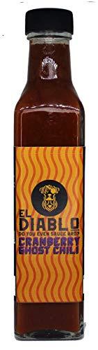 El Diablo Sauces All Natural Ingredient Gluten Free Spicy Hot Starter Sauces Combo Mango Garlic + Smoked Green Chili + Cranberry Ghost Chili Pack of 3