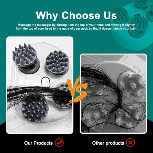 RICUZA Ricuza Electric Head,Scalp Massager | Advance Red Light Therapy for Boost Hair Growth, Hair Fall Control, Scalp Therapy | 3 Speed Mode Handheld,Portable,Scalp Scratcher Body Massage for Hair Growth,Deep Clean & Stress Relaxation