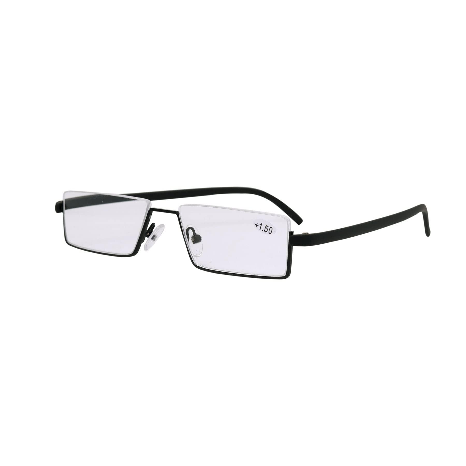 The Tinted Story The Tinted Story | Half Rim Eyeglasses | 100% UV Protected | Men & Women | Black | Small | Air Flexible Reading Glasses (2.0)-Pack of 1