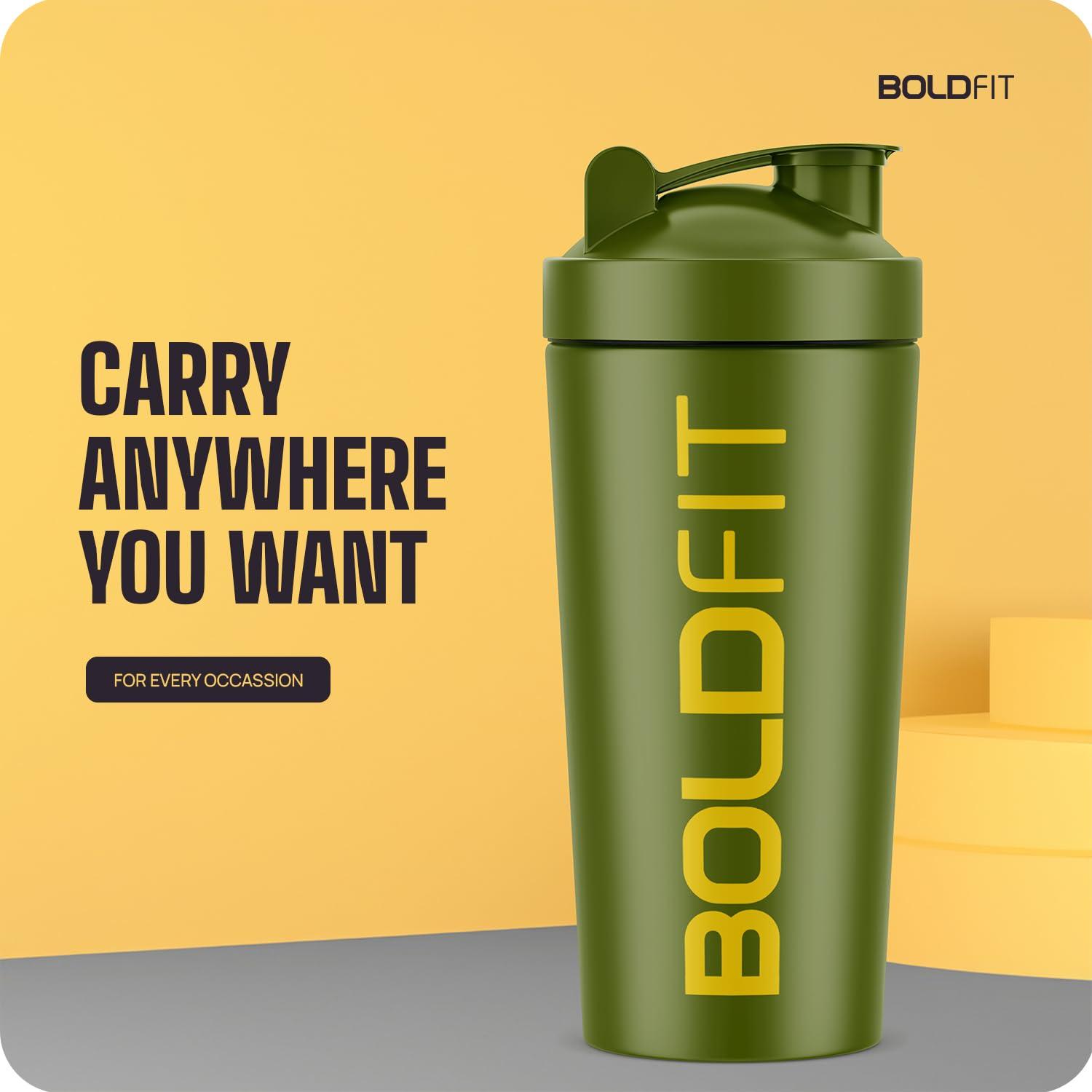 Boldfit Boldfit Stainless Steel Bold Gym Shaker Bottle,Shaker Bottles For Protein Shake 100% Leakproof Guarantee Protein Shaker/Sipper Bottle,Pre Workout&Bcaas&Water Bpa Free Material,700 ml