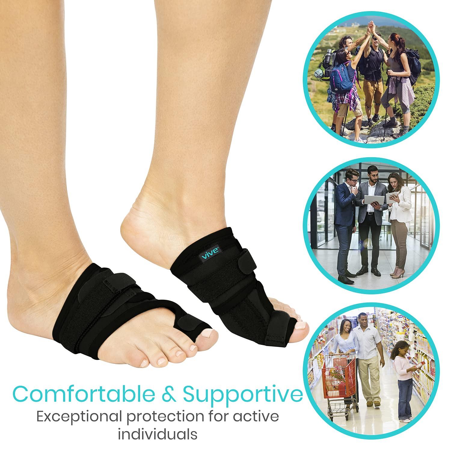 VIVE Vive Bunion Splint (Pair) - Big Toe Straightener - Corrector Brace for Hallux Valgus Pad, Joint Pain Relief, Alignment Treatment - Orthopedic Sleeve Foot Wrap Night Time Support for Men and Women