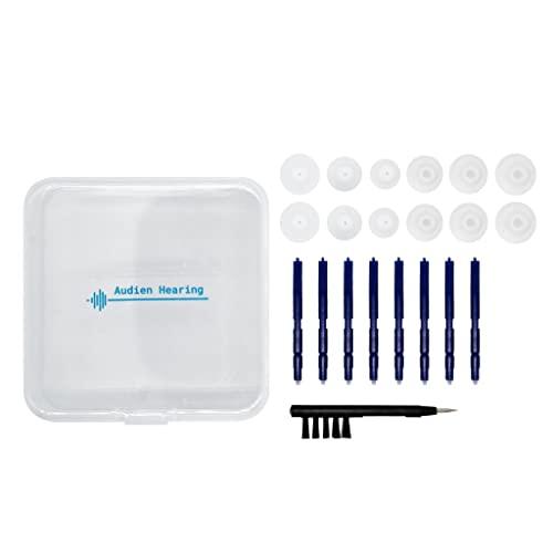 Audien Hearing Audien Hearing Amplifier EV3 Accessories Kit, Silicone Dome Earbuds, Cleaning Brush and Screwdriver, Wax Guards, Carrying Case