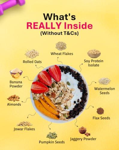 True Elements True Elements High Protein Muesli 400g - 20g Clean Protein | Millets, Seeds, Almonds & Black Currant | 100% Wholegrain Breakfast Cereal