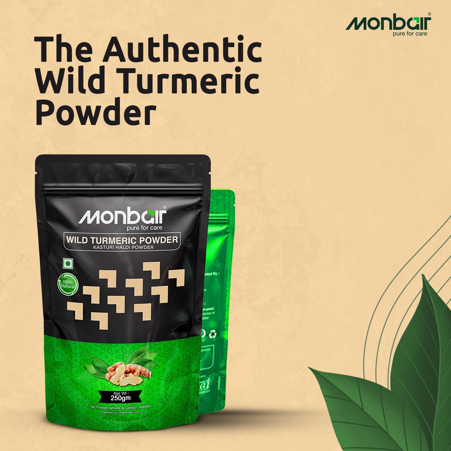 MONBAIR MONBAIR Wild Turmeric Powder/Kasturi Turmeric/Kasturi Haldi/Kasturi Manjal/Musk Turmeric Powder 100% Natural|No Chemicals, No Preservatives, No Pesticides 250 Gram Pack Of 1