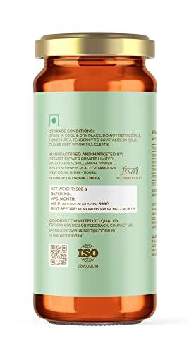 GOODB GOODB Honey NMR Certified | 100% Pure, Raw and Natural | Unprocessed & Unpasteurized Organic Honey from Forest | No Sugar Adulteration (Beri Honey, 500 Gms)