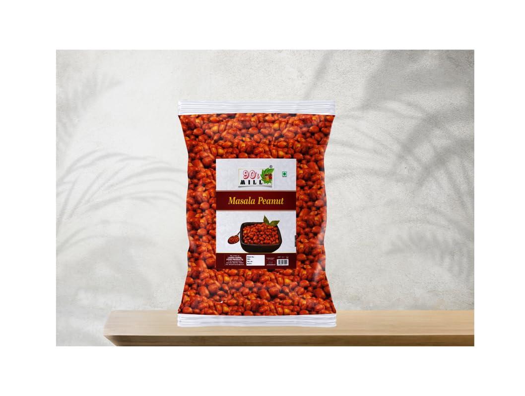 90\'s MILL 90\'s MILL Authentic Bikaner Fried Peanut/Namkeen Fried Salted Peanut/Spicy Peanuts/Special Fried Peanuts/Fried Masala Mungfali/Groundnut/Singdana/Fried Salted Peanut Snack-900g*4Pack