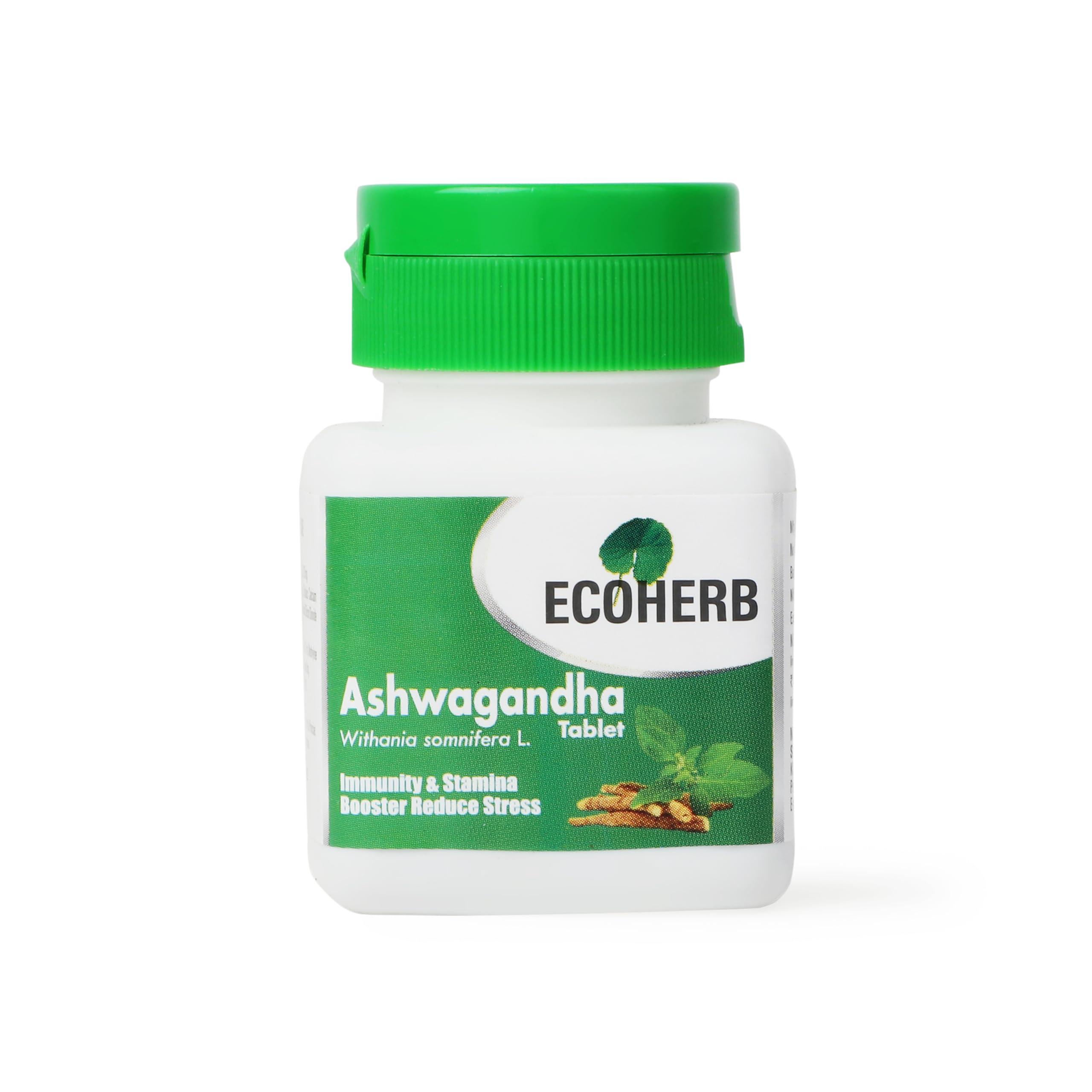 ECOHERB ECOHERB Ashwagandha Tablets I Immunity booster I Antioxidant I Rejuvenate mind & body | 60Tablets