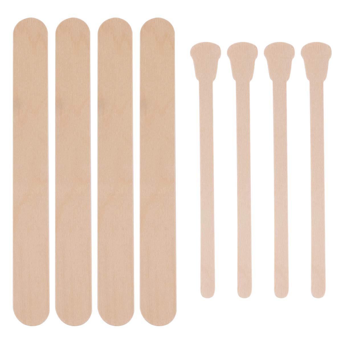 Artibetter ARTIBETTER 200pcs Wood Wax Sticks Facial Body Waxing Applicator Stick Round Square Hair Removal Spatula Sticks for Women Men