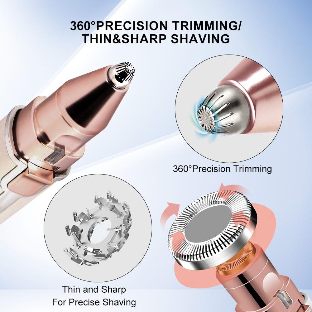 SOLIMPIA SOLIMPIA Women\'s Facial Hair Remover, 2-In-1 Epilator With Built-In Led Light And Usb Charging, Suitable For Eyebrows, Lips, Cheeks, Chin And Neck, Hypoallergenic