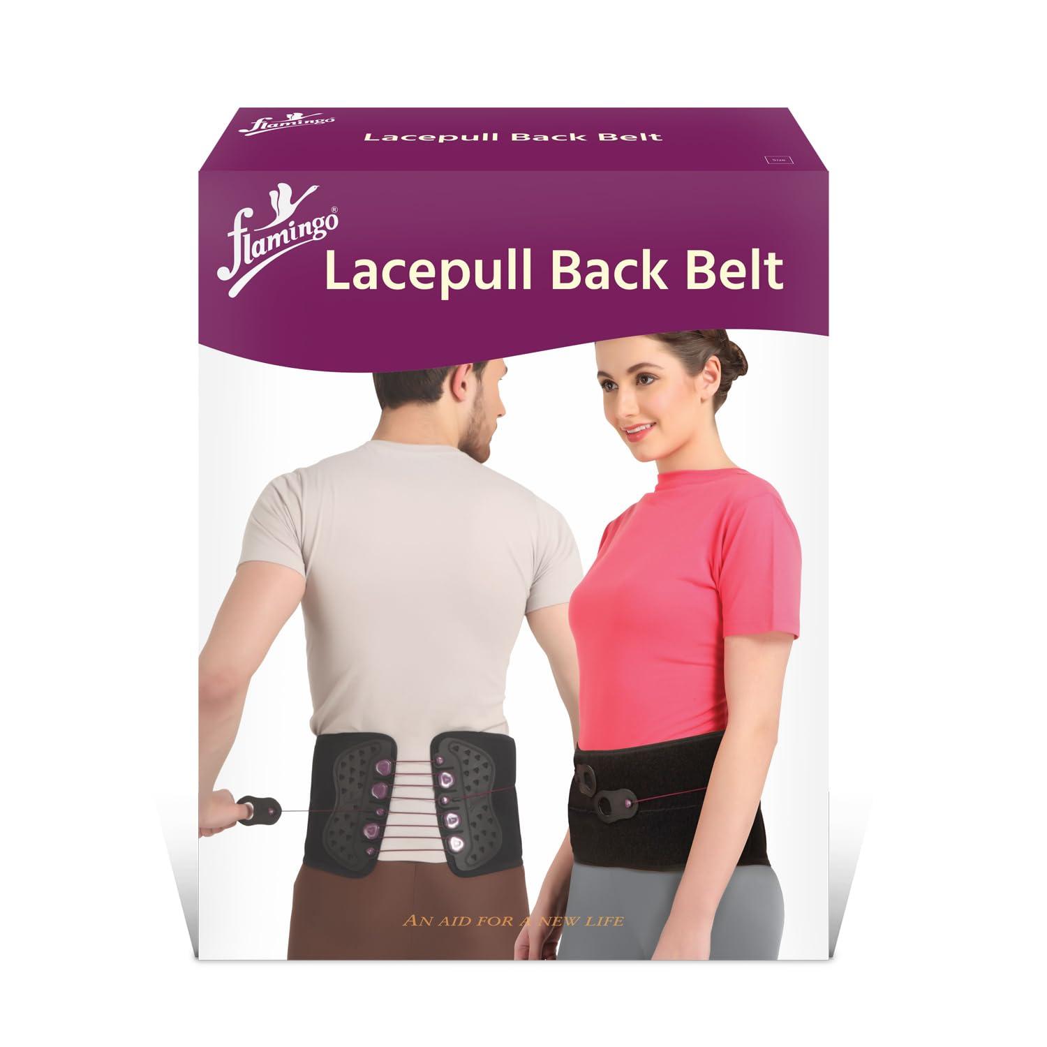 Flamingo Flamingo Lacepull Lumbo Scaro Belt | LS Belt with Back Support for Lower Back Pain Relief | Black | Special