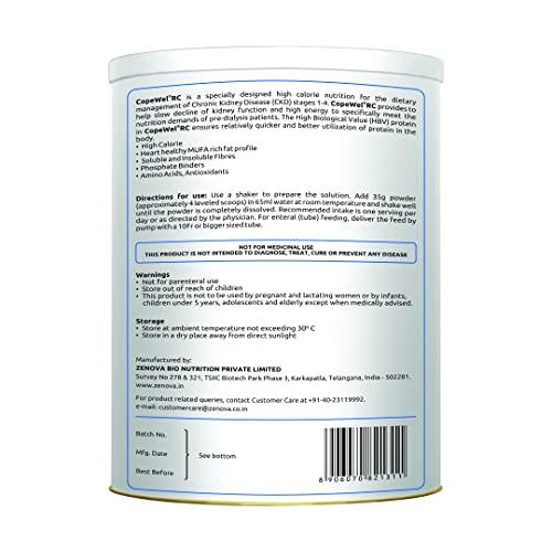 Zenova Bio Nutrition CopeWel RC- Renal Care Nutritional Protein Powder (Vanilla Flavour), Special Dietary Supplement for Kidney/Renal Health, Pre-Dialysis,400g Pack