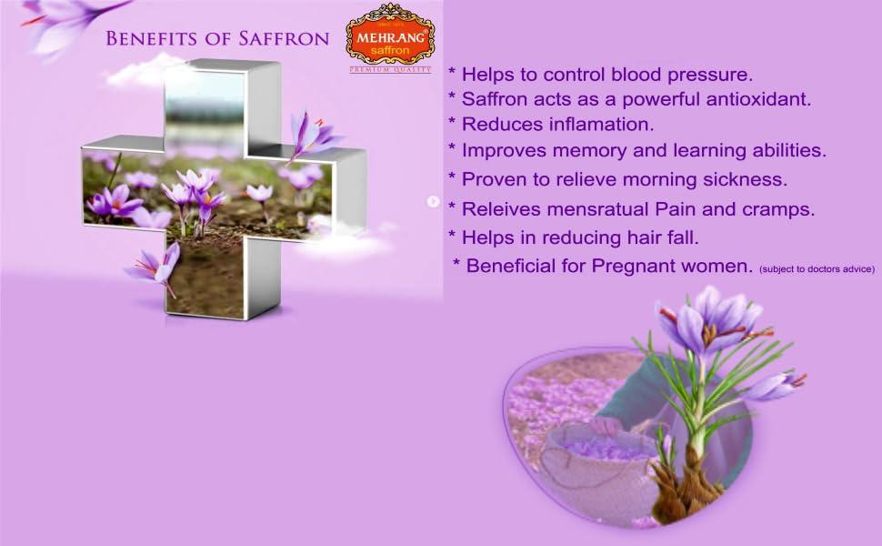 Mehrang Mehrang Saffron Original Kashmiri 5 Grams | Kashmir Kesar | Keshar | A+++ Grade Luxury Quality | Grown in Saffron Farms of Pampore | ISO 9001:2015, 22000-2018, HACCP, GMP Certified | Pack of 1