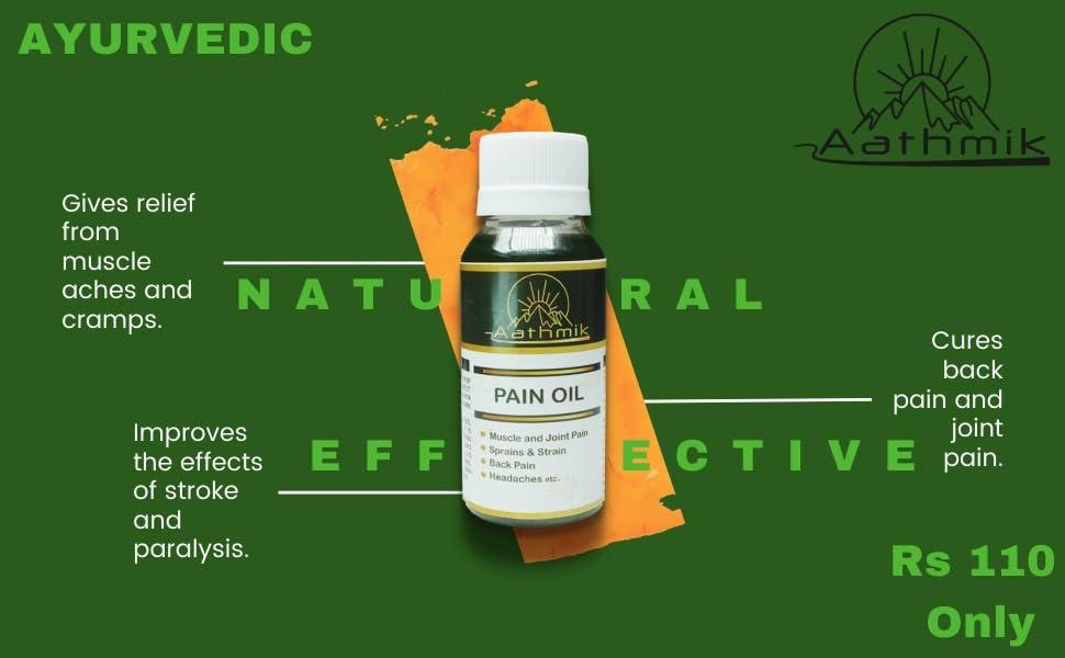 Aathmik Aathmik Ayurvedic Pain Relief oil for Joint pain,Body, Back, Knee, Legs, Shoulder and Muscle. |(75g)| (5)