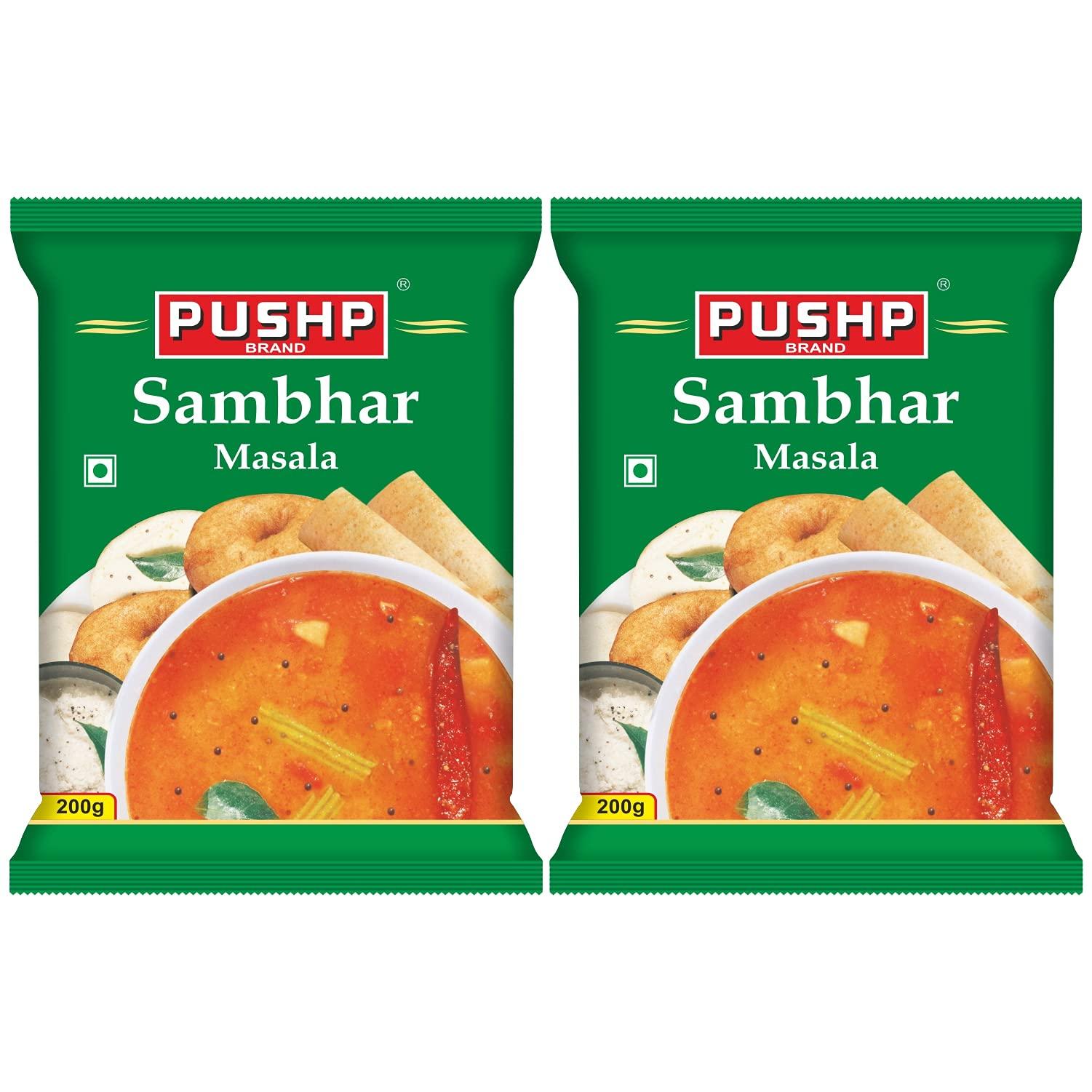 Pushp Pushp Brand Sambhar Masala Pouch (Pack of 2, 200g in each pack)