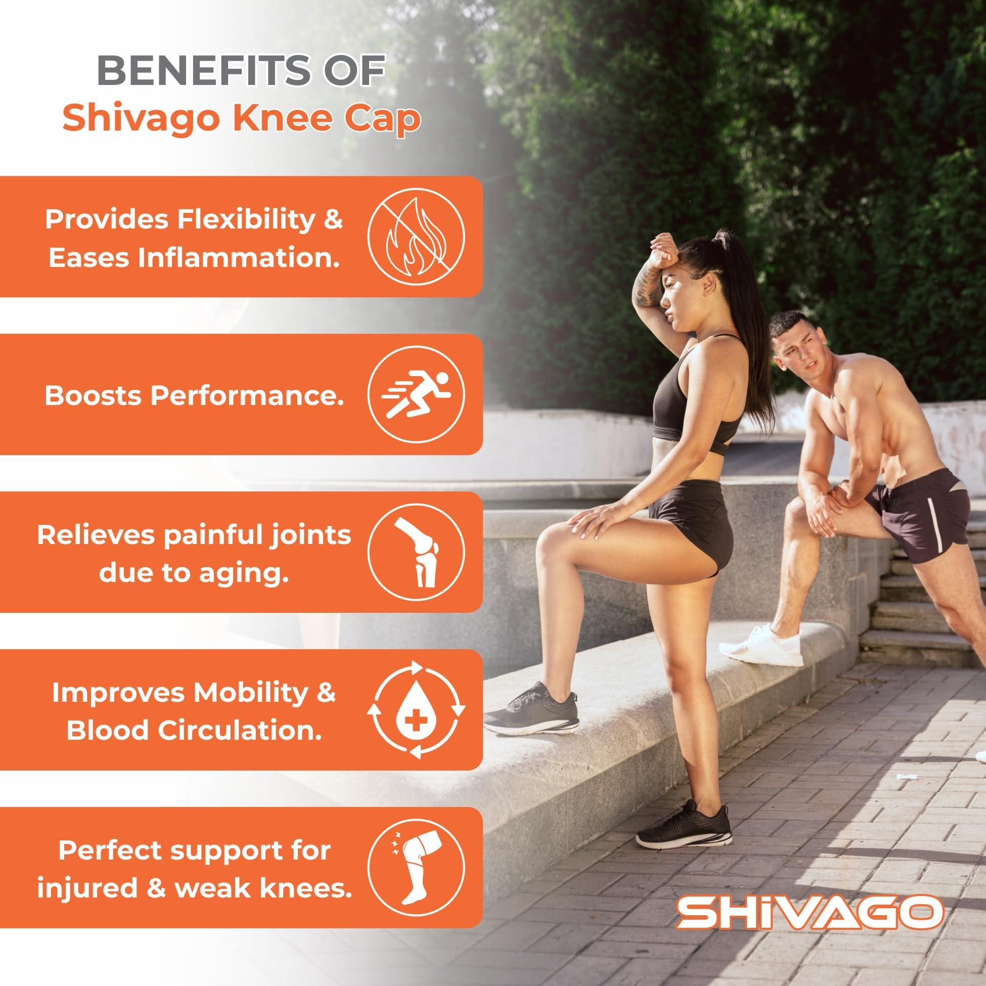 Shivago Shivago 3D Seamless Compression Knee Support, Knee cap, Knee Sleeve For Men & Women SVGPXE008 (L)