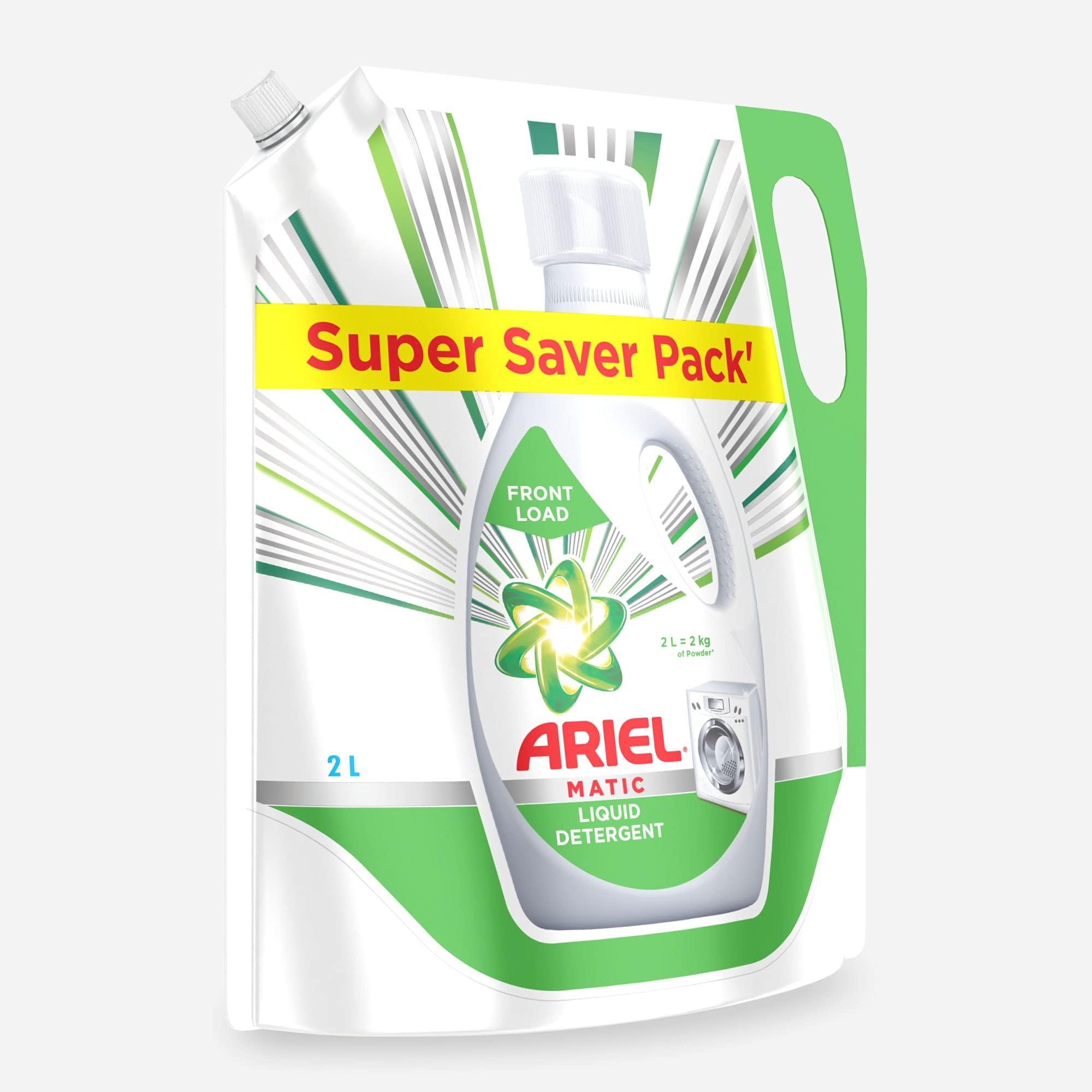 Ariel Ariel Complete Detergent Washing Powder- 4Kg Value Pack & Ariel Matic Liquid Detergent Front Load Refill Pouch, 2 Litre