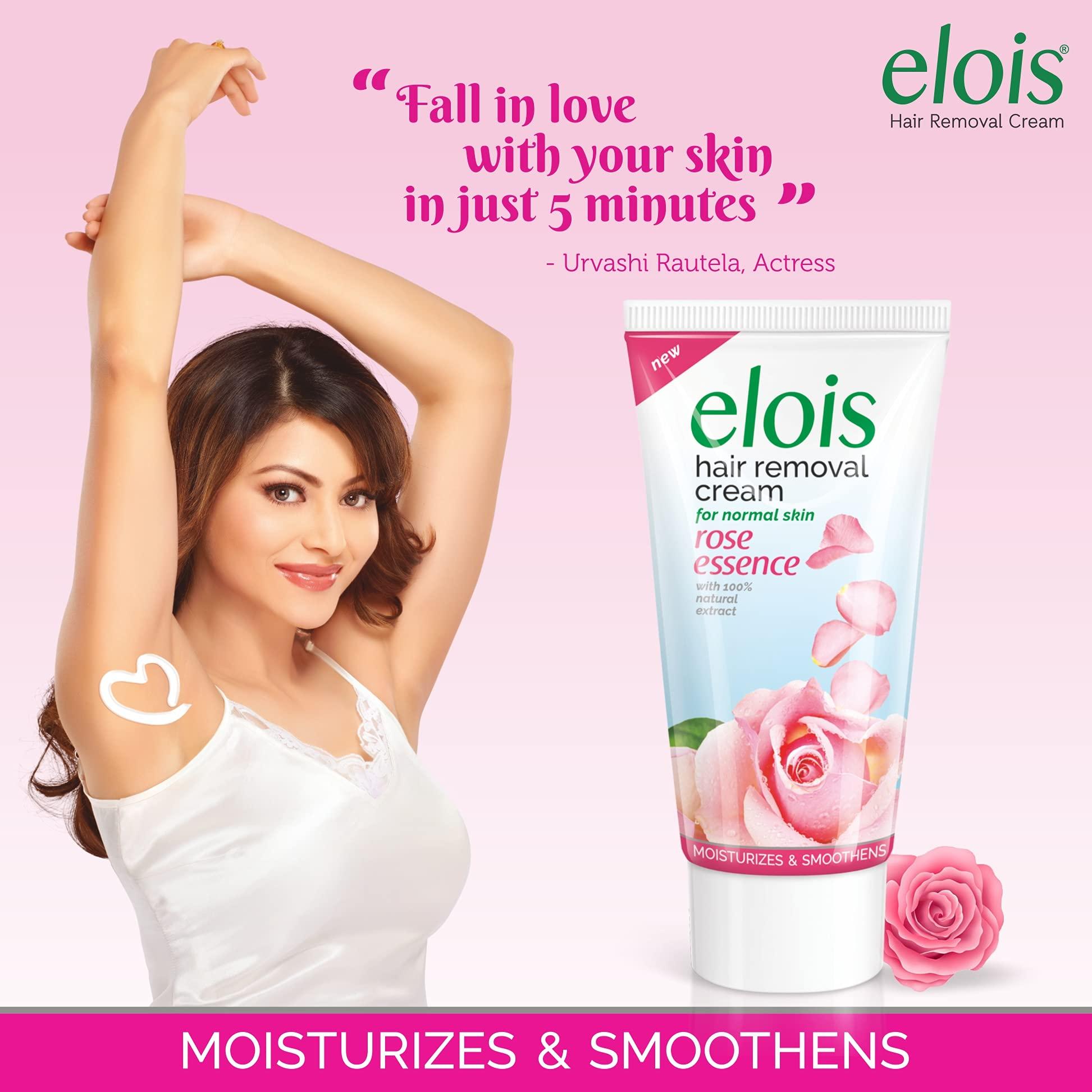 elois Elois Hair Removal Cream for Women | Hair Remover Cream for Bikini Area & Private Parts | Silky Soft Skin with Rose Essence | 25g (Pack of 4) | For Legs, Underarms & Arms