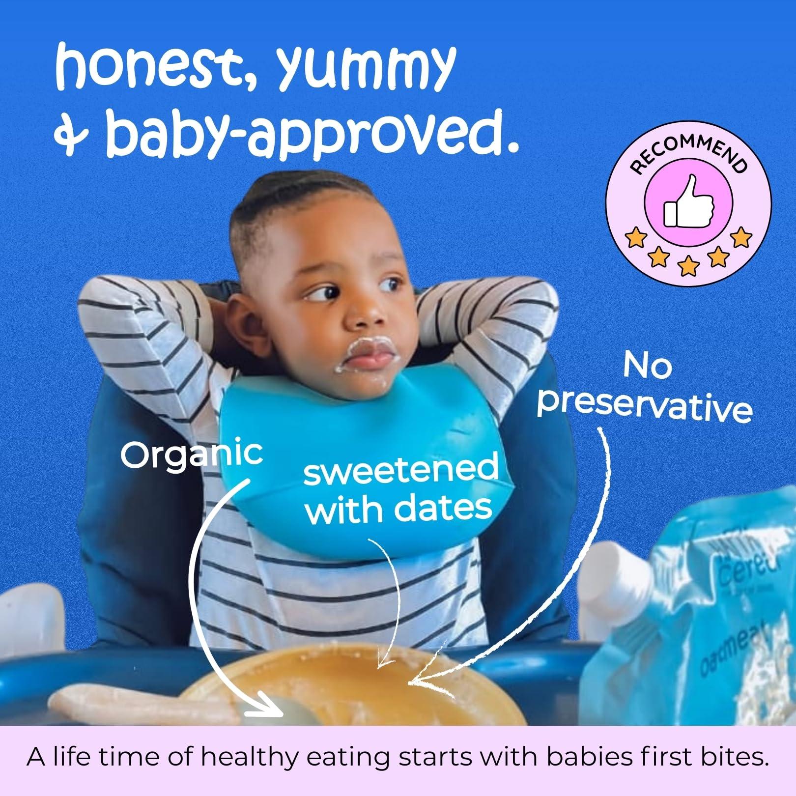 HAPPA Happa Organic Baby Food Sprouted Ragi, Mango and Banana Cereal Mix Porridge | Calcium Booster - Bone Strength | 100% Natural, Organic Khichdi | No Added Salt, Sugar or Milk | No preservatives | 200gm