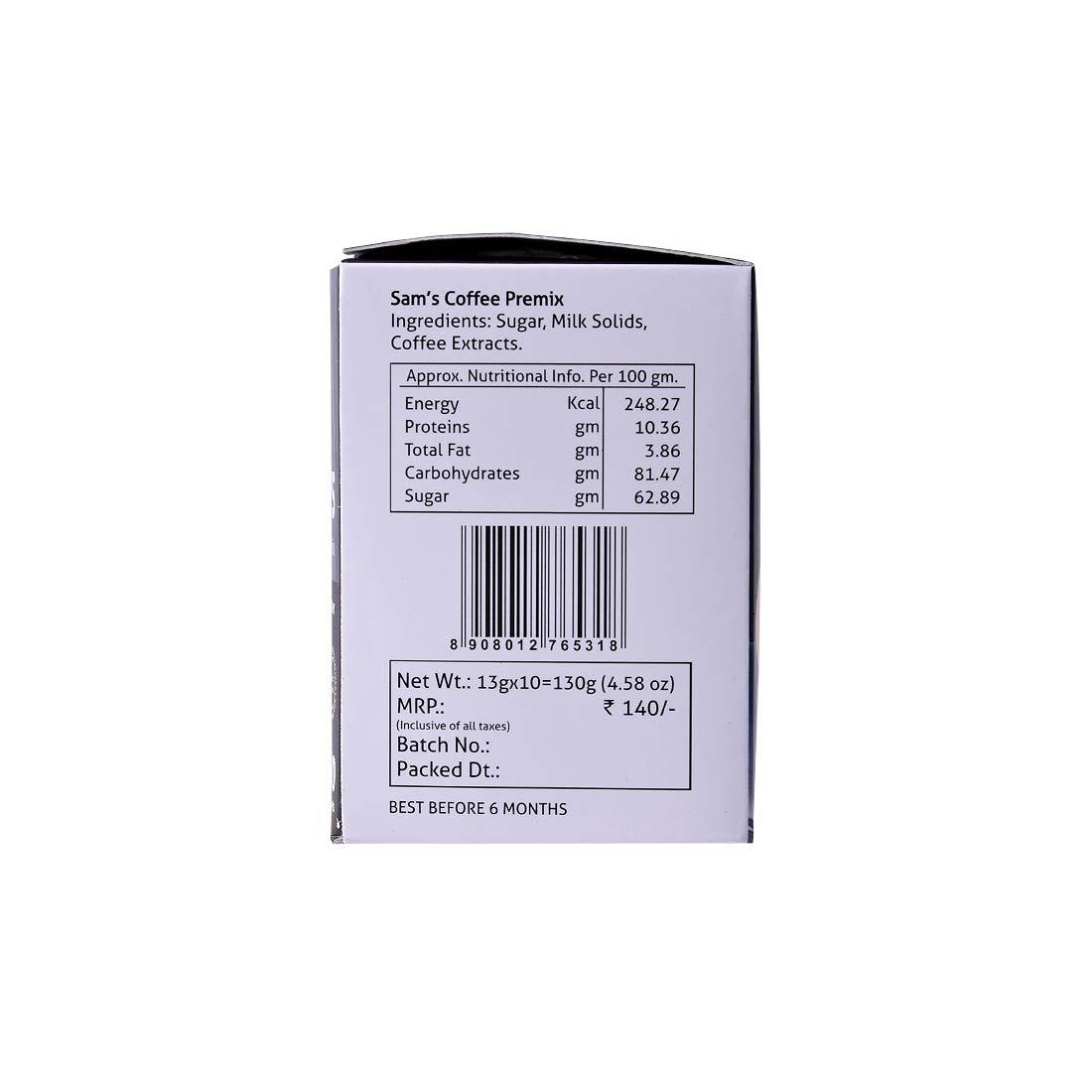 SAM'S Sams Instant Premix Coffee Pack of 2-20 Sachets | Experience Intense Coffee Taste | Instant Premix | Premix Readymade Mix Pouch