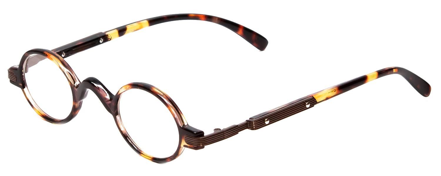 Calabria Calabria R314 Vintage Professor Oval Reading Glasses Incredibly Lightweight, Tortoise, Medium