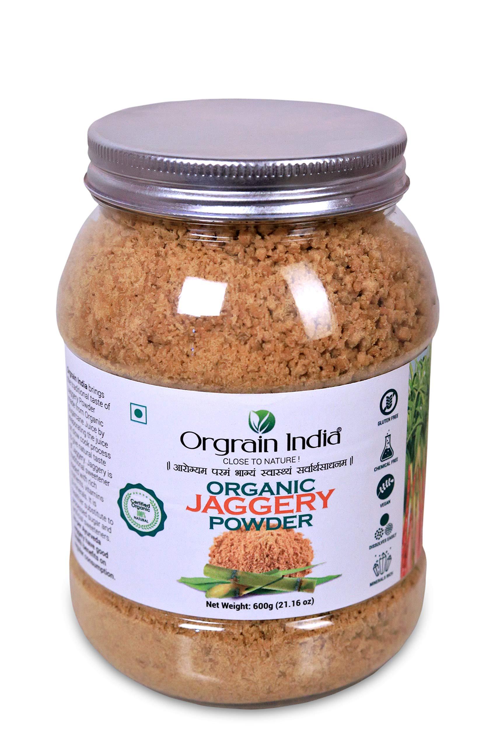 Orgrain India Orgrain India Organic Jaggery Powder, 1.2 Kg (Pack of 2*600g) | Hand Crushed Gur Powder | Organically Grown | No Preservatives Added | No Artificial Flavors
