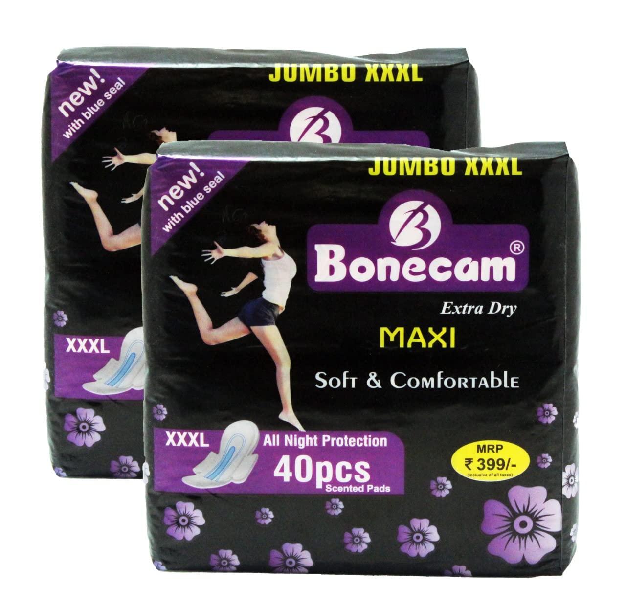 Generic Bonecam Extra Dry Sanitary Pads for Women XXXL Size and Extra Absorbent 40 Pcs (pack of 2)