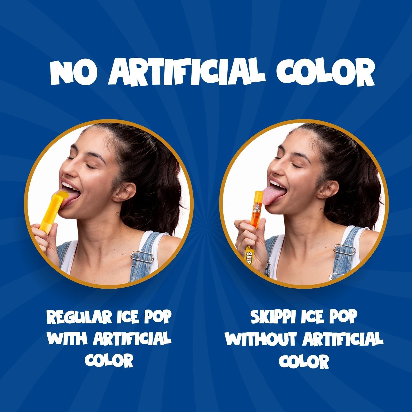 Skippi Ice Pops Skippi Icepops 100% Natural Freezer Pops, Juice Bars, Ice Pops - Raspberry & Mango Flavors (12+12 Pops Boxes)