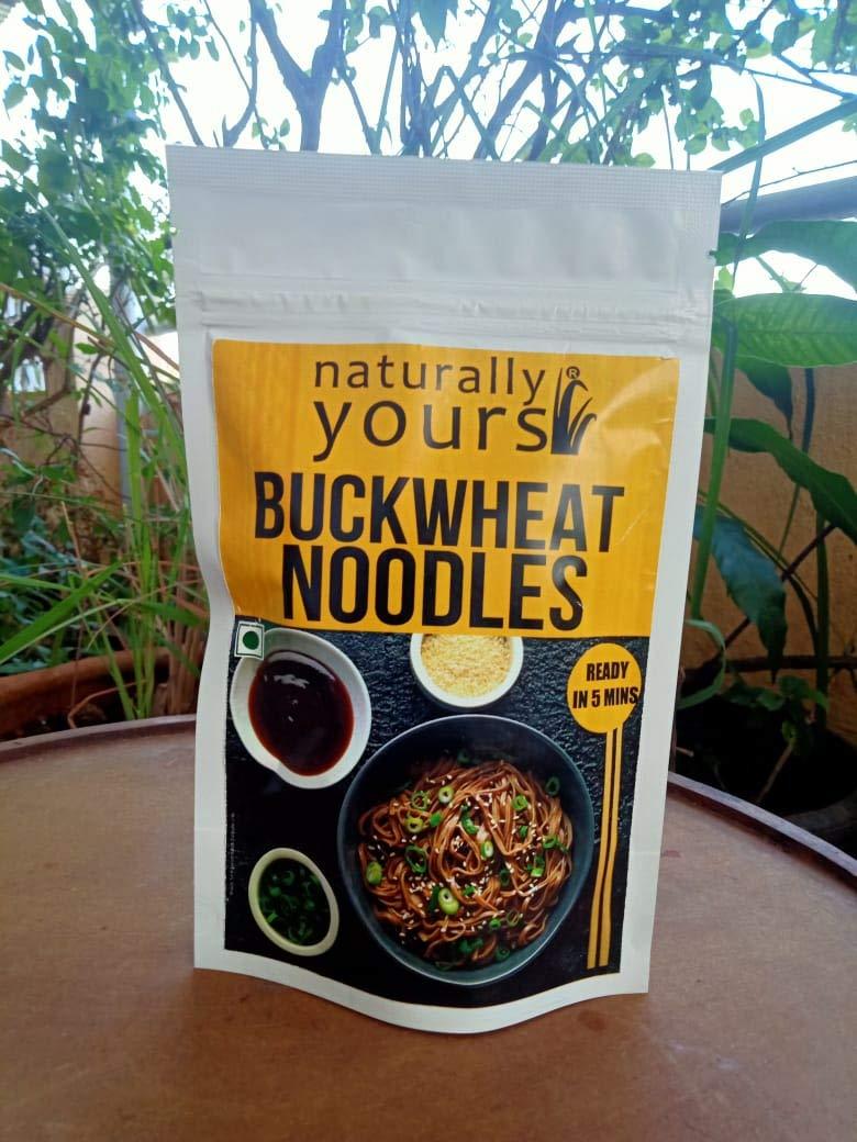 naturally yours Naturally Yours Healthy Buckwheat Soba Noodles, Made with 30% Buckwheat Flour & 70% Whole Wheat, Taste Maker Included, No Maida, Not Fried, 100% Natural, No Artificial Preservatives or MSG, 180g Each, Net Weight 360g (Pack of 2)