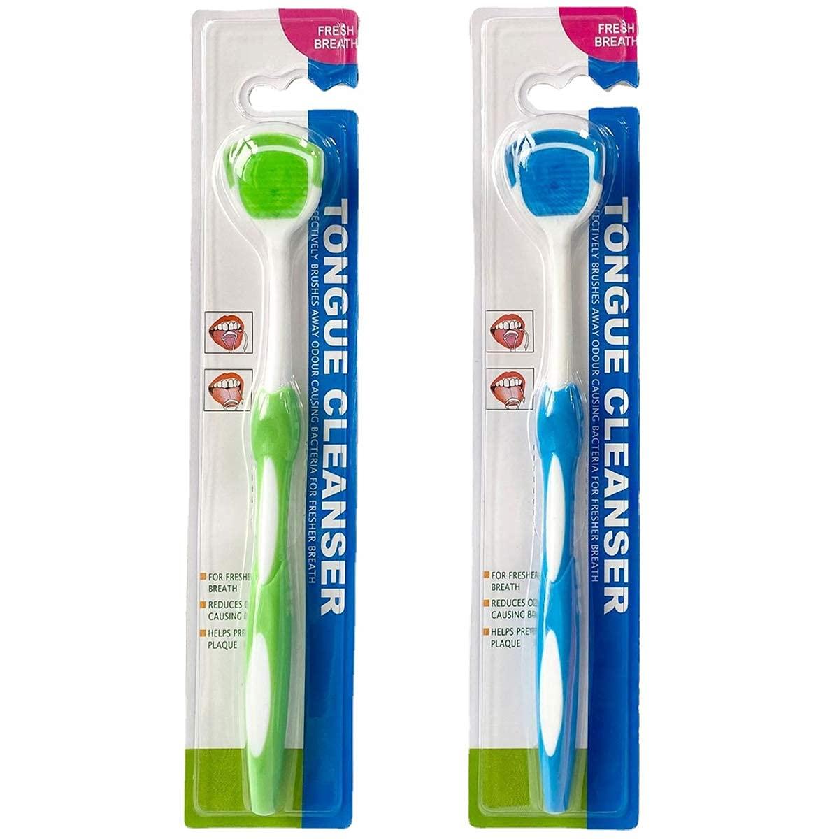 SCHUBERT SCHUBERT By The Formula Tongue Brush Cleaner Scraper Helps Fight Bad Breath, Professional Tongue Brush For Freshing Breath, 2 Tongue Scrapers - 2 Pack Colors May Vary