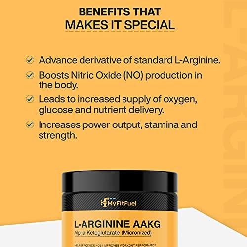 MyFitFuel MyFitFuel L Arginine Alpha-Ketoglutarate (AAKG) Pre Workout Powder | 100gm (Unflavoured)