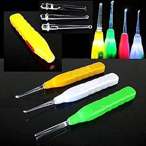 Riziya Brother Riziya Brother LED Flashlight Earpick For Ear Wax Remover Tool Kit, Ear Cleaner Tool For Baby Kids And Ear Wax Cleaner For Adults [Multicolor] (Pack of 1)