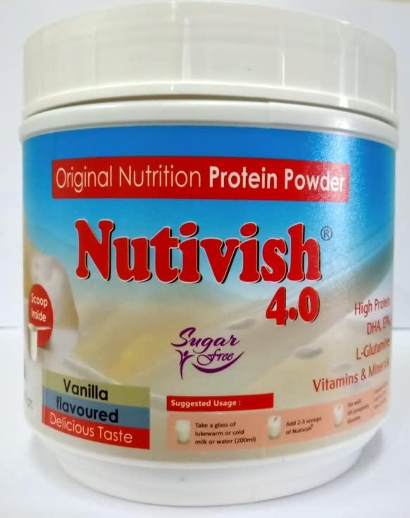 Nutivish Nutivish Vanilla Veg Protein Powder L-Glutamine EPA DHA Vitamins Minerals 400 gm Jar Health Drink