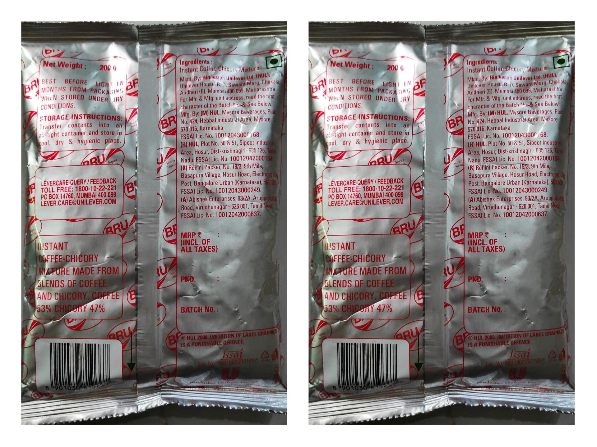 Generic Nps Bru Instant Tripti Blend The Strong Coffee Taste Powder Bag (400 Gram - Pack Of 2 X 200 Gram)