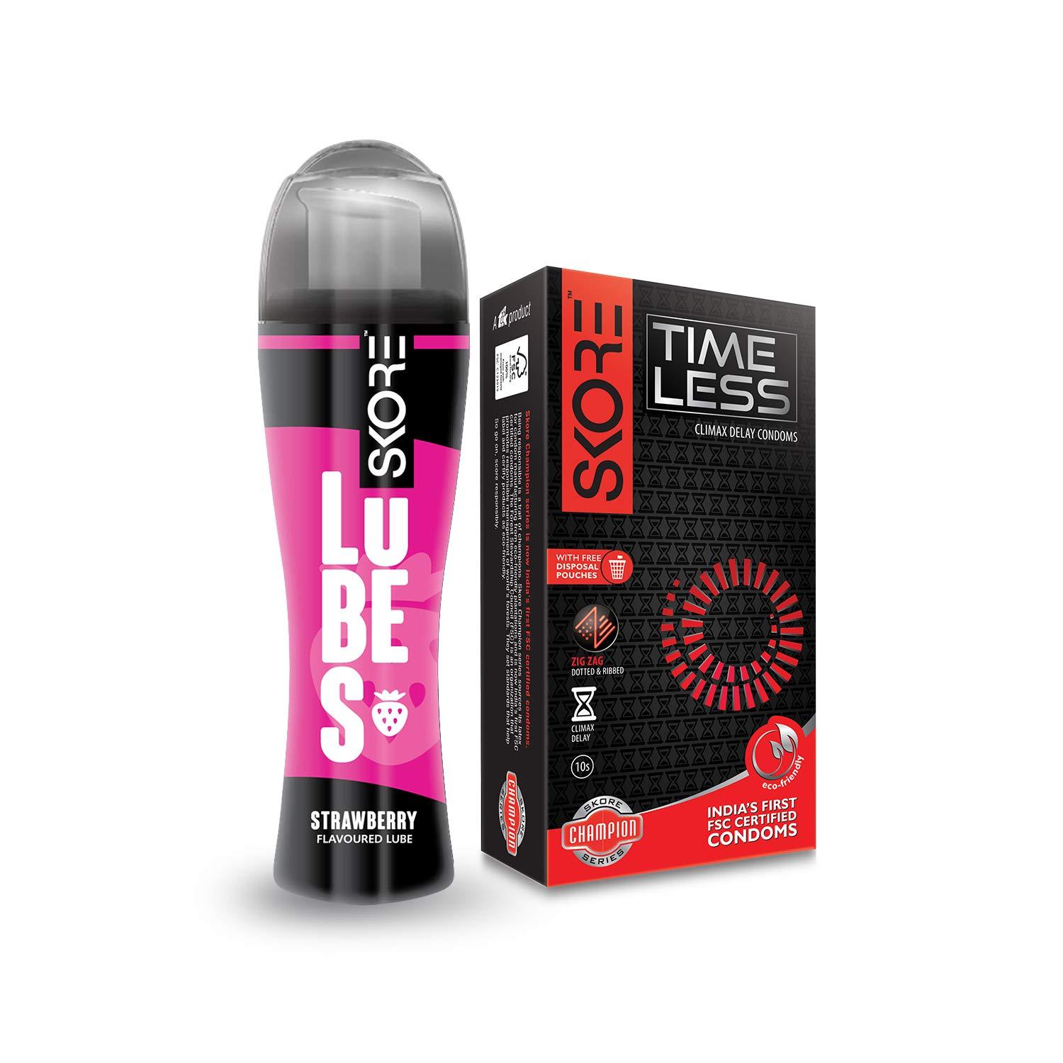 Skore Skore Timeless Condoms 10s and Strawberry Lubes 50 ml
