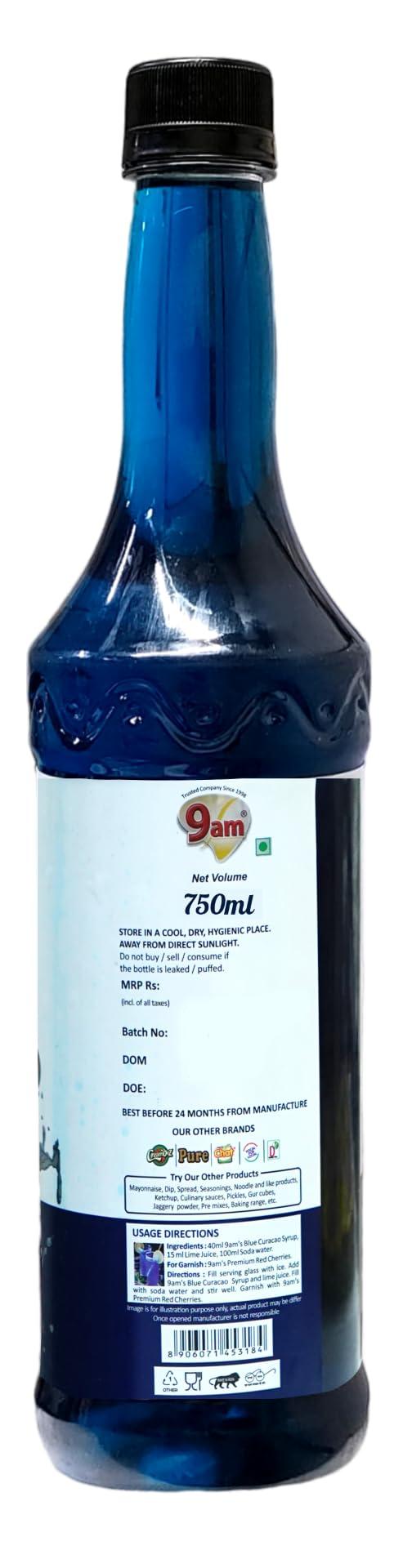 9AM 9am Blue Curacoa Mocktail Syrup 1000ml