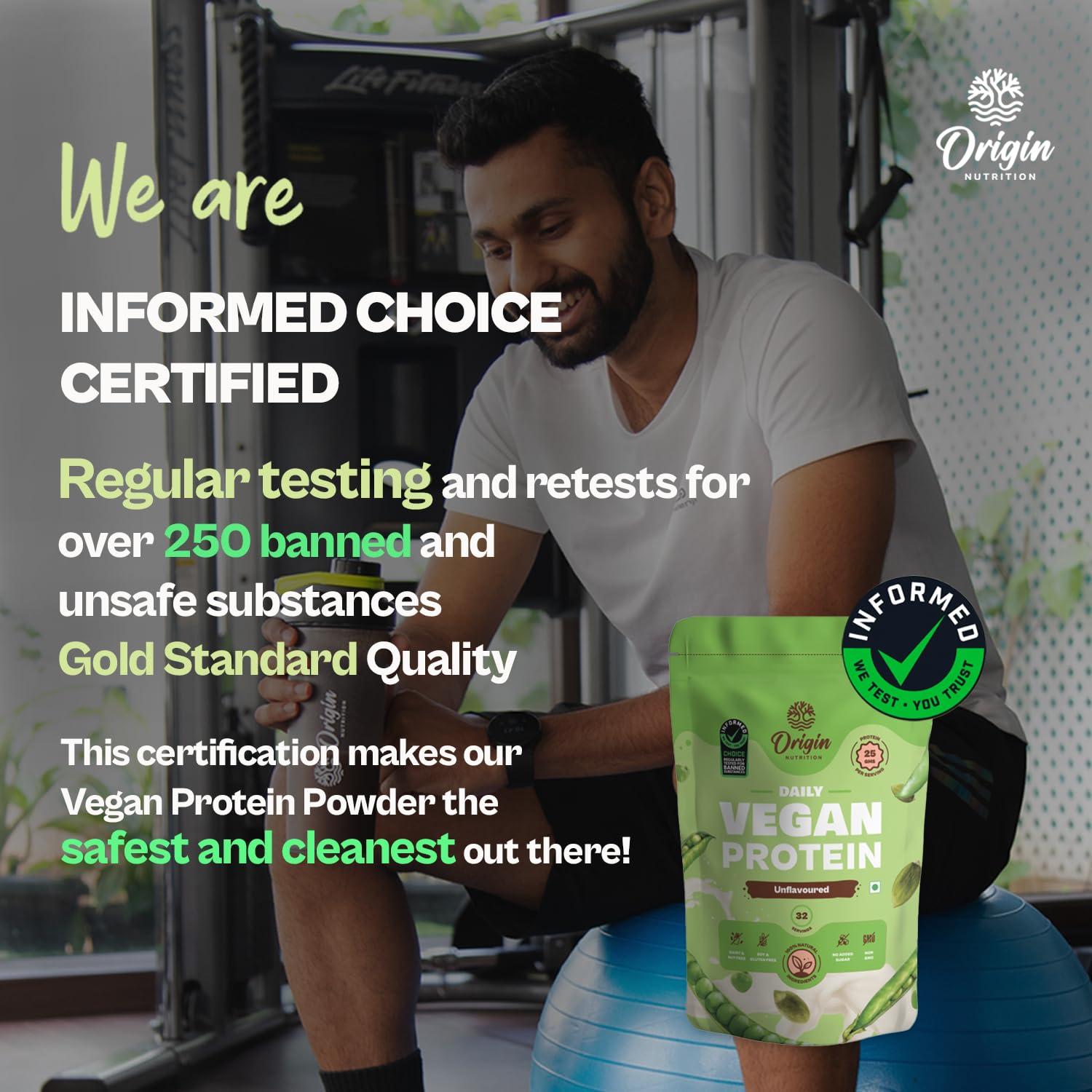 ORIGIN NUTRITION Origin Nutrition 100% Natural Plant Protein Powder (European Pea Protein Isolate & Pumpkin Seed Protein) Easy to Digest Unflavoured with 25g Plant Based Protein,975gm